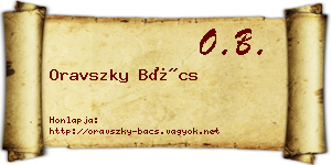 Oravszky Bács névjegykártya